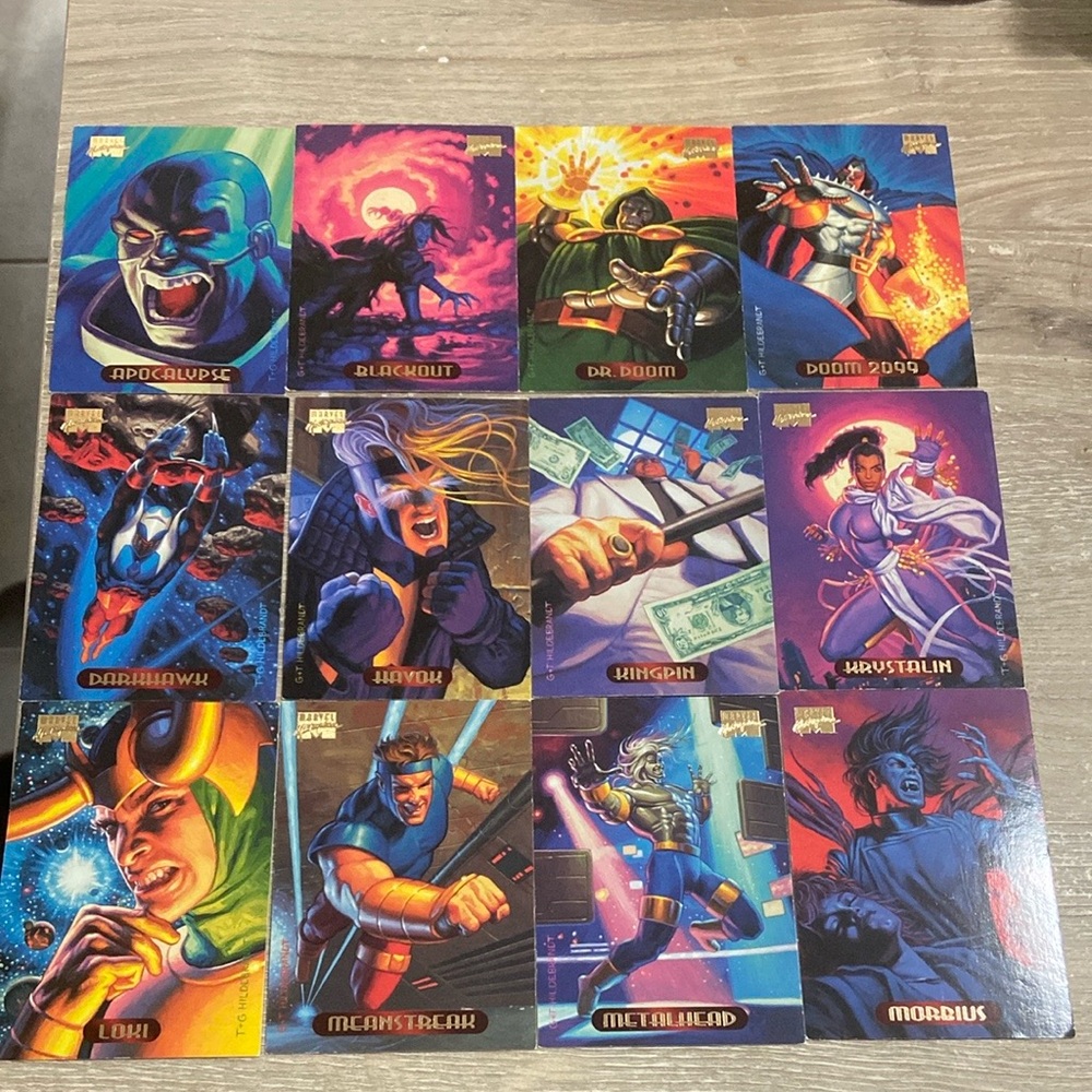 Vintage 1994 Marvel MASTERPIECES Trading Cards Lot of 25
